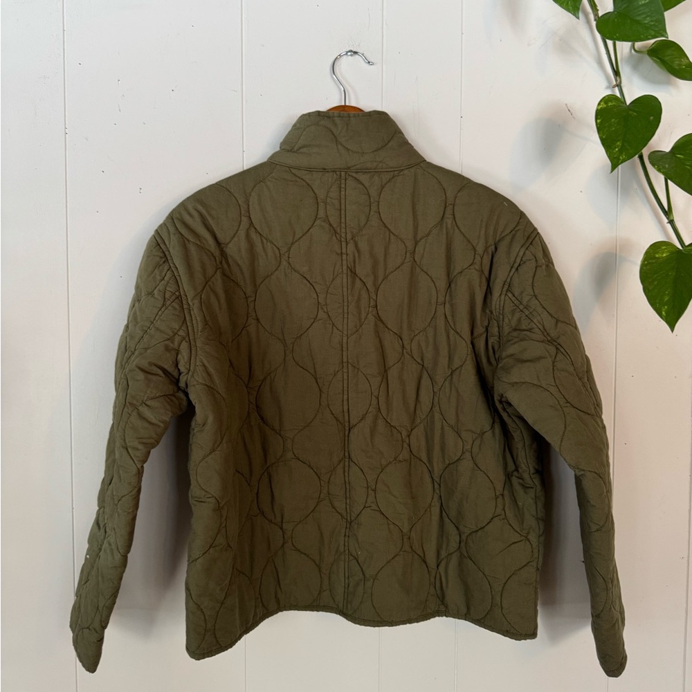 Olive Quilted Jacket - Picture 2 of 10
